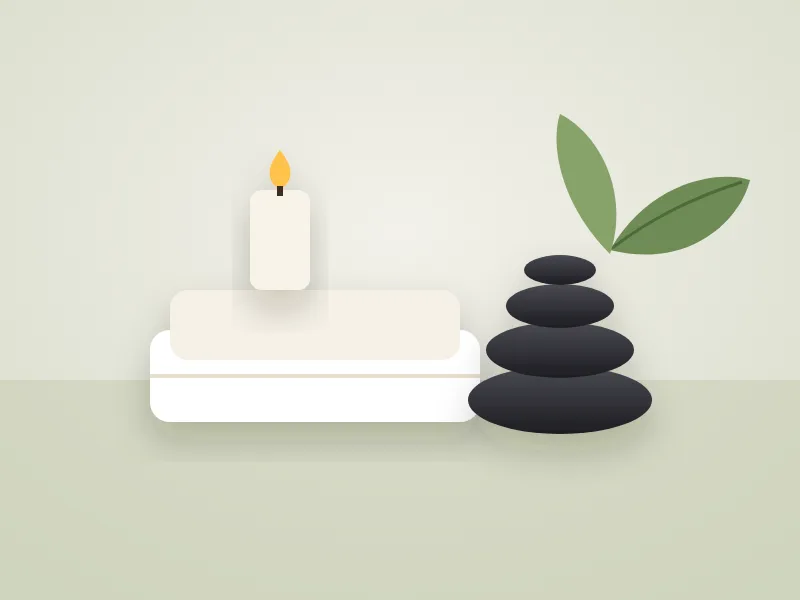 Spa massage with hot stones